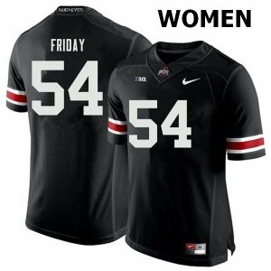 Women's Ohio State Buckeyes #54 Tyler Friday Black Nike NCAA College Football Jersey November VWI8644XP